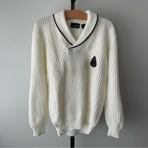 Vintage Fox Varsity Collegiate Knit Sweater Prep Preppy Ivy League 80s 90s Mens